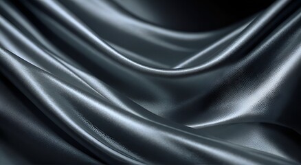 Fototapeta premium Wavy folds of luxurious satin velvet, elegant and smooth silver abstract silk texture folds background