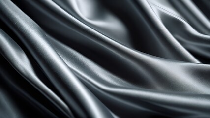 Obraz premium Wavy folds of luxurious satin velvet, elegant and smooth silver abstract silk texture folds background