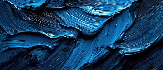 Blue oil and black paint texture background