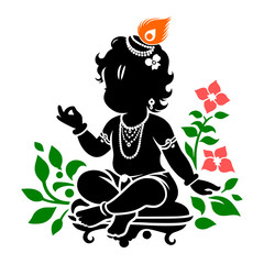 Lord Sri Krishna Silhouette