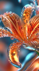 Blossom Essence: Tiger lily's mobile portrait, extreme macro reveals wavy, swirling beauty.
