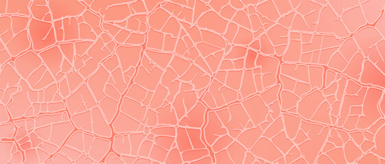 Vector abstract wide background or wallpaper. Stylistic leather with blemishes, cracks or scars. Pinkish inflamed skin.