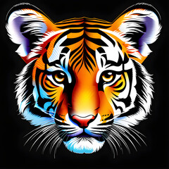 Vibrant Tiger Cub Expressions: Capturing the Beauty of Nature in Photography.(Generative AI)