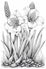 Coloring Pages of Flower in garden 