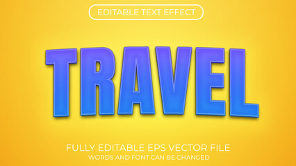 Travel editable text effect. Editable text style effect