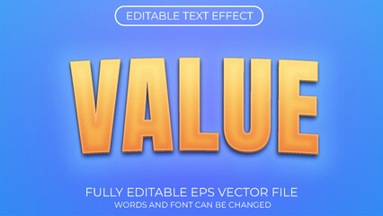 Value editable text effect. Editable text style effect