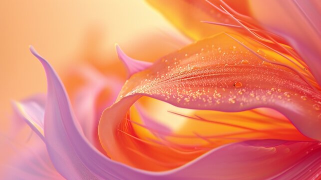 Tiger lily flower extreme macro shot.