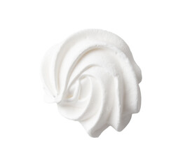 Closeup of white creamy marshmallow isolated on white background