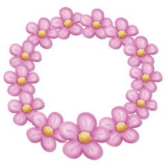 frame made of pink flowers