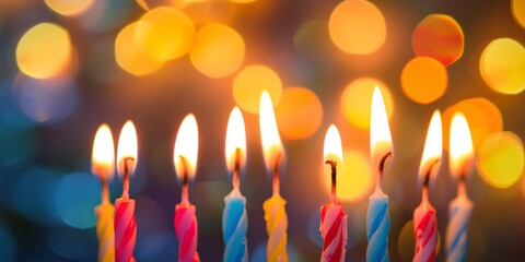 birthday celebration with candle decorations.