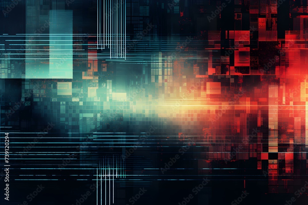 Poster enhancing visual effects: retrostyle overlay with scanlines vignette border and video error texture.