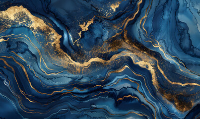 a royal colored image using gold and navy hues, Generative AI 