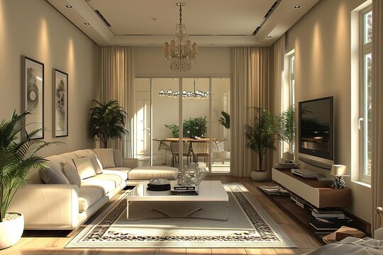 Interior of living room with sofa, modern home.