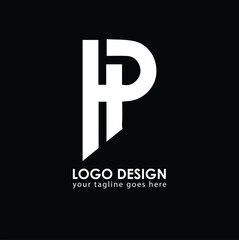 Obraz premium HP HD Logo Design, Creative Minimal Letter HD HP Monogram