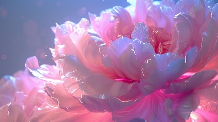 Cosmic Peony Glow: Macro view unveils the radiant luminescence of a peony, adorned with cosmic particles.