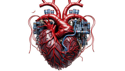 Heart Made Out of cables and Computer parts png / transparent