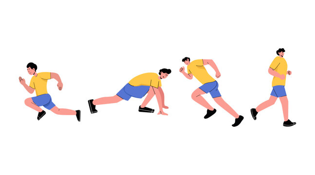 vector illustration of running person