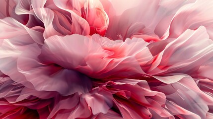 Glossy Fluidity: Peony's petals flow in fluidic elegance, their glossy sheen captivating.