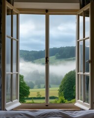 Open Window Overlooking Countryside