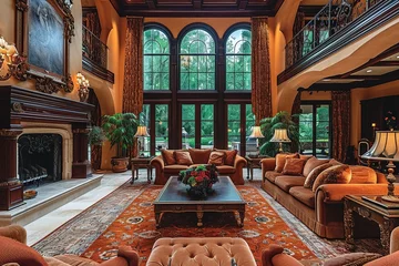 Zelfklevend Fotobehang Luxury home interior image of living room © Azar