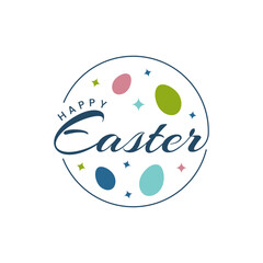 Happy Easter Day egg simple modern cursive handwritten script calligraphy font text editable vector illustration design. Happy Easter Day text vector design.