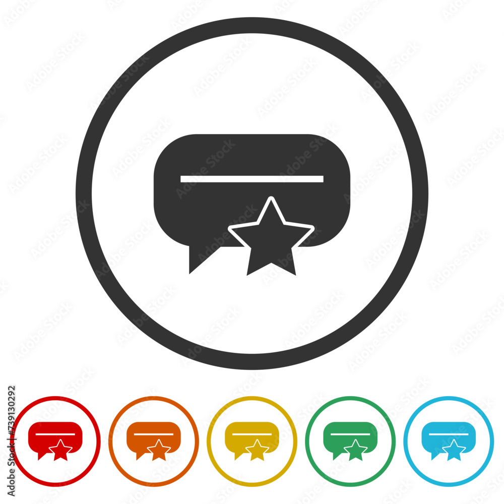 Poster feedback icon. set icons in color circle buttons