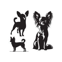 Whispers of Wonder: Chihuahua Silhouette in Enigmatic Nightfall - Chihuahua Silhouette - Chihuahua Illustration - Chihuahua Dog Vector
