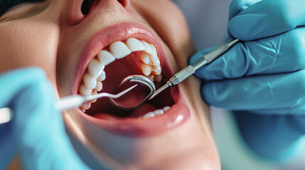Woman Getting Teeth Brushed by Dentist
