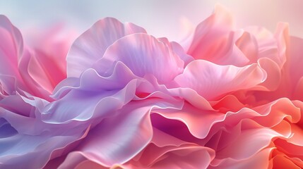 Chic Petal Fusion: Short view of a peony's bloom, petals blending in a chic fusion of colors.