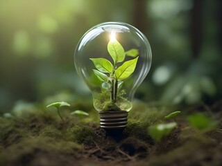Renewable Energy: Advocating for Environmental Preservation through Sustainable, Green Power Solutions. A World Map Emblazoned on a Light Bulb Symbolizes the Global Importance of Eco-Friendly Energy 2