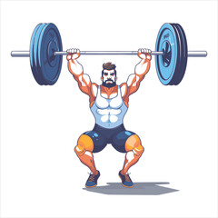 Weightlifting flat design vector weightlifting design vector