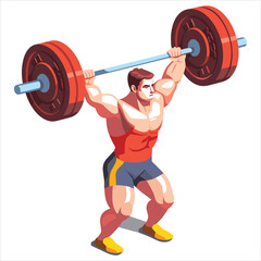 Obraz premium Weightlifting flat design vector weightlifting design vector