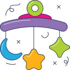 Baby bed hanging toy. hanging toy icon