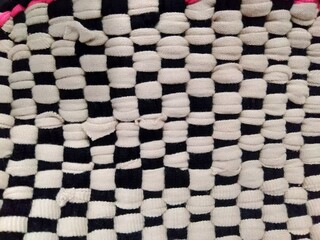 Full frame details of door mat texture background. Pattern square floor mat carped.