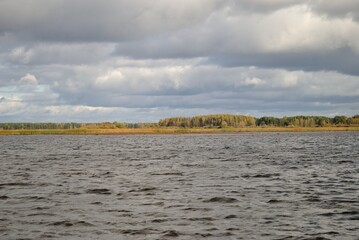 Summer fishing on the Rybinsk reservoir, nature.