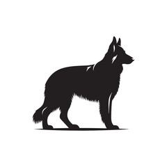 Noble Watchdog Profile: German Shepherd Silhouette in Command - German Shepherd Illustration - German Shepherd Vector
