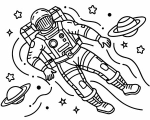 abstract astronaut floating in space