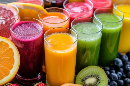 Multivitamin fruit fresh juice, healthy lifestyle and nutrition
