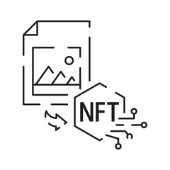 Icon Line NFT vector digital token