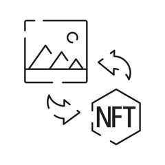 Icon Line NFT vector digital token