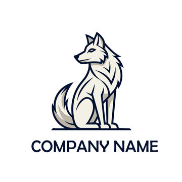 Wolf creative Logo Isolated. 