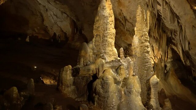 Beautiful shots of karst cave, Lipa Cave in Montenegro