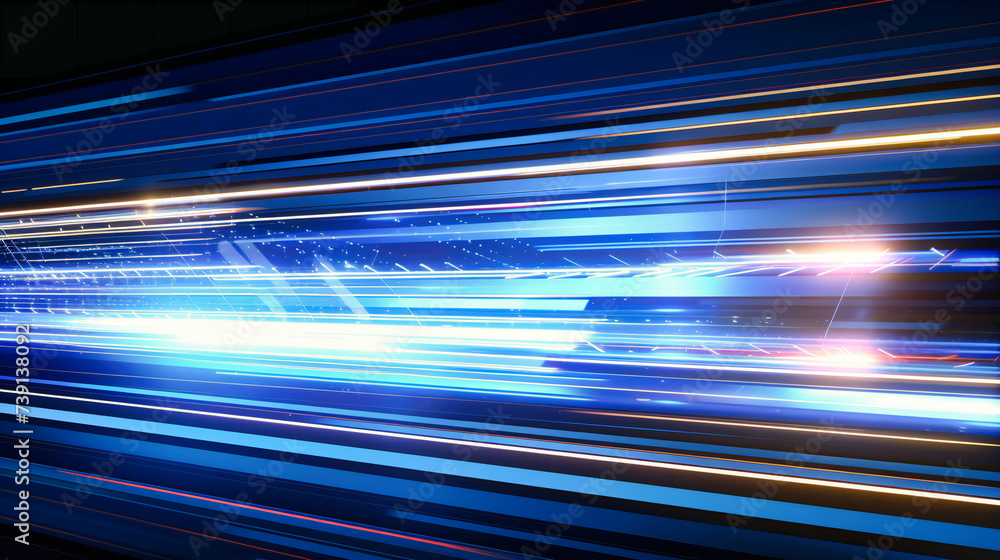 Poster abstract background capturing speed and motion in a futuristic design, with bright lines and a sense