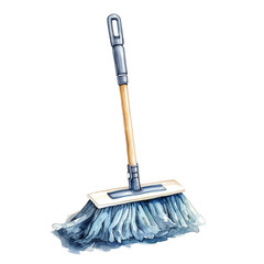 Watercolor construction mop isolated on a white background - obrazy, fototapety, plakaty