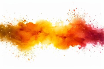 Vibrant Orange and Red Powder Explosion on White Background for Design Concepts