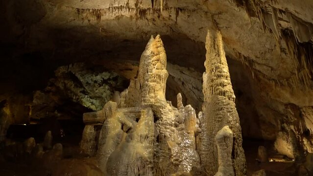 Beautiful shots of karst cave, Lipa Cave in Montenegro