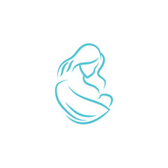 mom and baby outline sketch