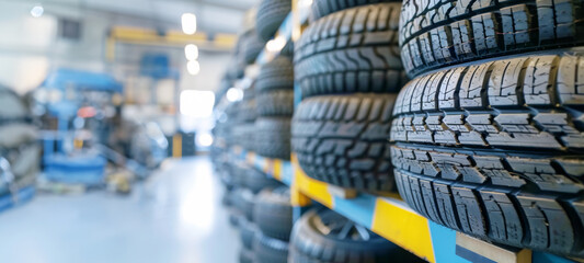 Car care maintenance and servicing, Tires in the auto repair service center, customer of a tire dealer, repairing change spare part problem and insurance service support the range of car check.