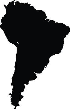 recommend clip art: Black map of south america for your design, concept Illustration.