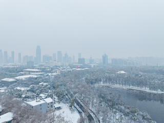 Snow scenery of Wuhan East Lake Scenic Area